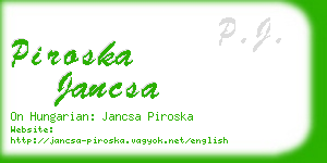 piroska jancsa business card